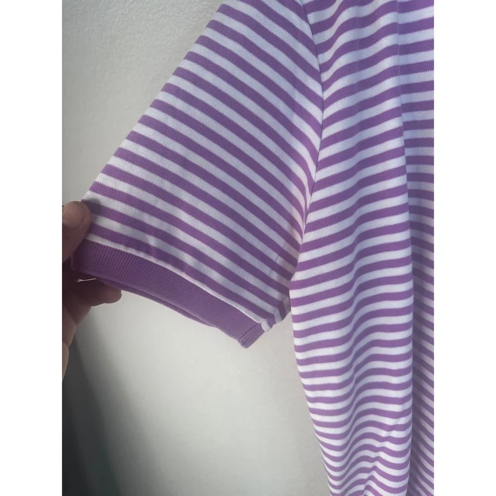 Polo Ralph Lauren Men's Purple Striped Short Sleeve Pony Logo Polo Shirt Size XL